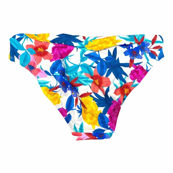 BLEU ROD BEATTIE Floral High Waisted Swim Bottoms White Multicolor Bikini 8 NWT - Picture 3 of 7
